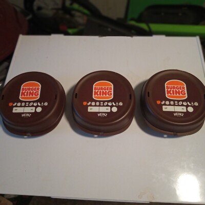 3 Tupperware Heinz Burger King Whopper  Reusable Container Clamshell  Brown '21