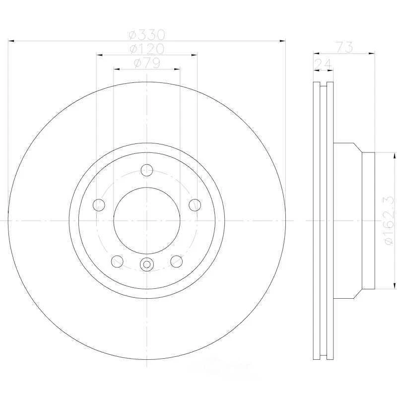 Hella Pagid - Alto carbono y totalmente recubierto para BMW 330i 2006, 330xi HELLA Foto 2 de 4