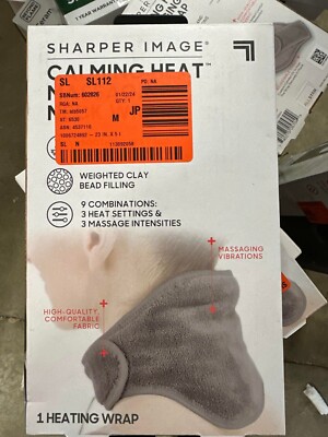 Calming Cozy 23 in. x 5 in. Massaging Heating Neck Wrap, Grey