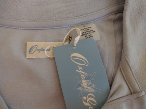 NWT Oxford Tee Top Women Lt.Blue Short Sleeve M $54 Yacht &Country Club Logo - Picture 3 of 4