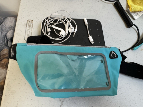 Stayfit Blue Fanny Pack Purse Cell Phone Holder Fitness Sport Water Resistant - 第 1/5 張圖片