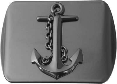 eVerHitch Ship Anchor 3D Emblem Hitch Cover Fits 2'' Receivers Black Square