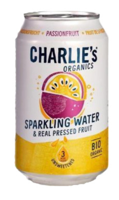 Charlie's Organic Sparkling Water Passionfruit ( 24 x 0,33 Liter Dosen NL)
