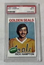 1975 Topps hockey #65 RICK HAMPTON ~ PSA 7