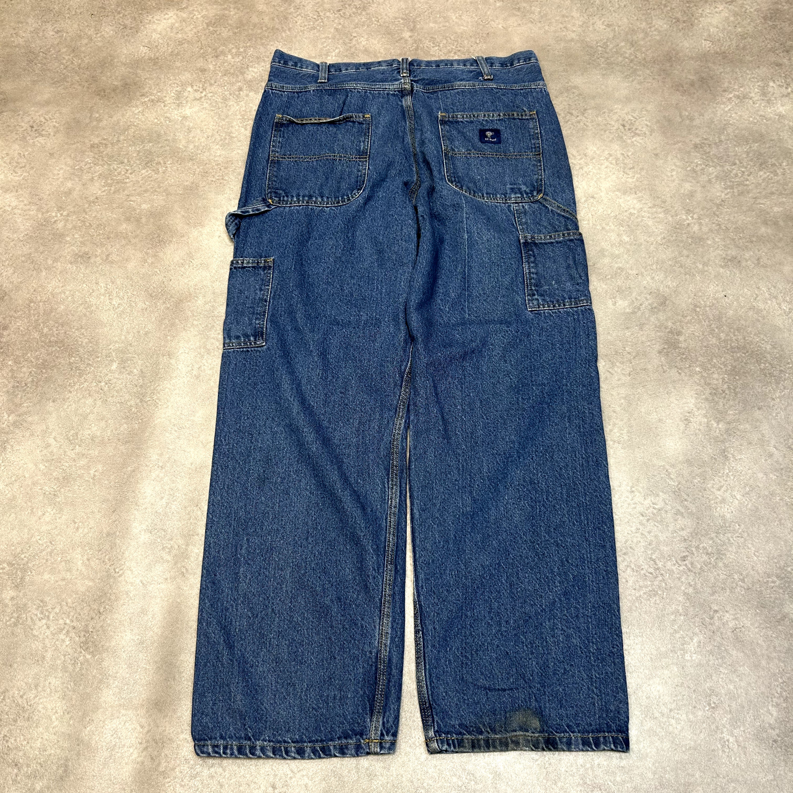 RK Brand Carpenter Jeans Mens 34” Baggy Fit Denim Workwear Pants, Blue image 2
