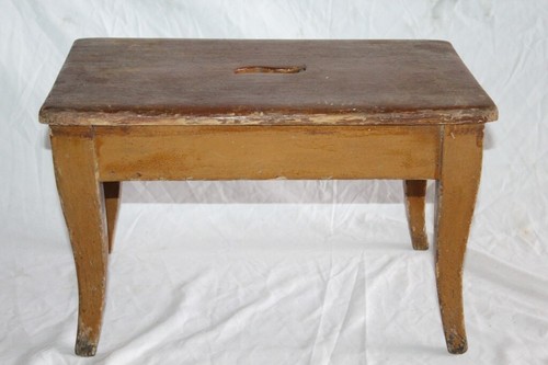 Biedermeier Weichholz Holzbank Hocker Fußbank Schemel Bauernhocker um1840 - Bild 15 von 20