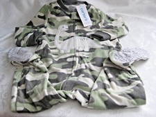 carter's nwt boys camo dino fleece footed sleeper pajamas 1 pc 18 mo 3t 4t Upick