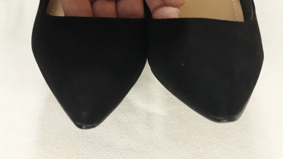 Zapatos de tacón alto Just Fab JF punta puntiaguda 3,5" gamuza negra EE. UU. 8 EUR 38,5 Foto 3 de 4