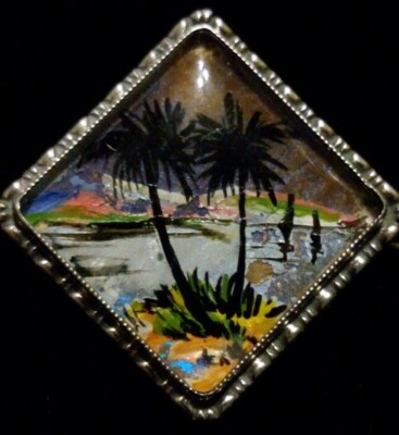 ART DECO Vintage TLM Sterling BUTTERFLY WING Tropical