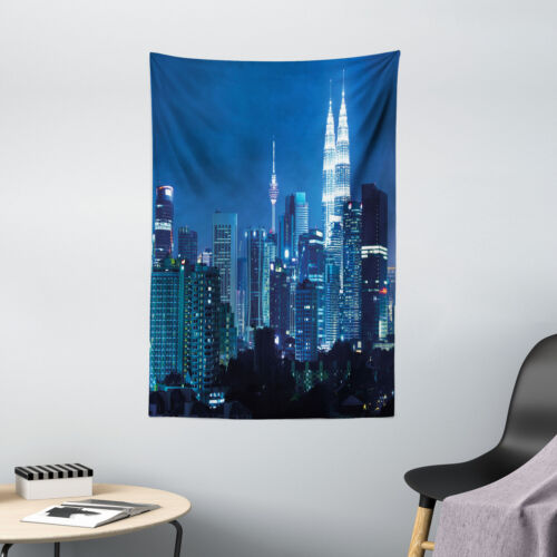 Landscape Tapestry Kuala Lumpur Skyline Print Wall Hanging Decor - Picture 1 of 3