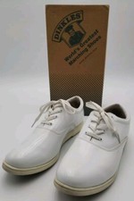 DINKLES Glide Marching Band Shoes MN Sz 10 Wm Sz 12 White Oxford Lace Up Sty 606