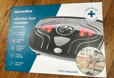 Homedics Vibration Foot Massager Soothing Heat Black New Rolling Pain Relief