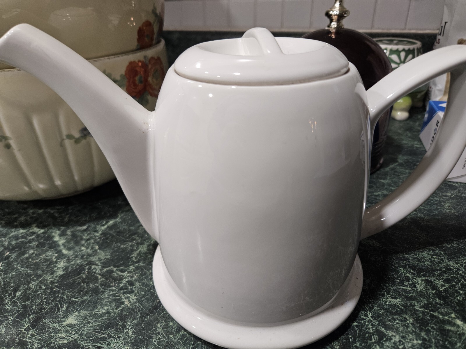 Hall China Co. Tea Pot Forman Family with Copper Color Insulator Falak Tayyeb Platinum