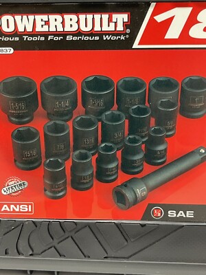 GEARWRENCH Impact Socket Set 12 Pc 1/2 In Drive 6 Point SAE In The