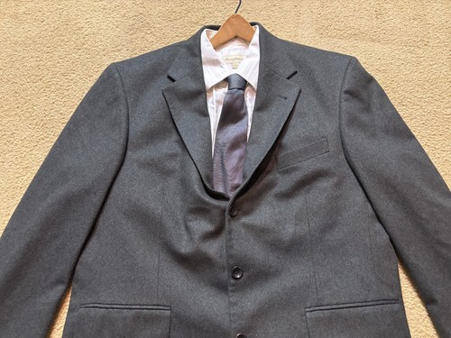 Oscar De La Renta Wool Cashmere Charcoal Blazer Sport Coat Suit Jacket Men's 44R - Picture 6 of 8