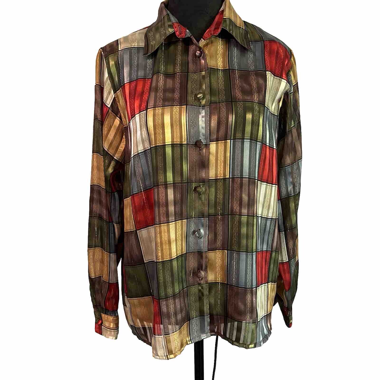 SAINT LAURENT Yves St Clair Women's 10 Semi Sheer Collar Vintage Secretary Blo Top As Is