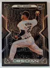 2022 Panini Chronicles Obsidian ORANGE ETCHING #7 Matt Manning #/31   M17