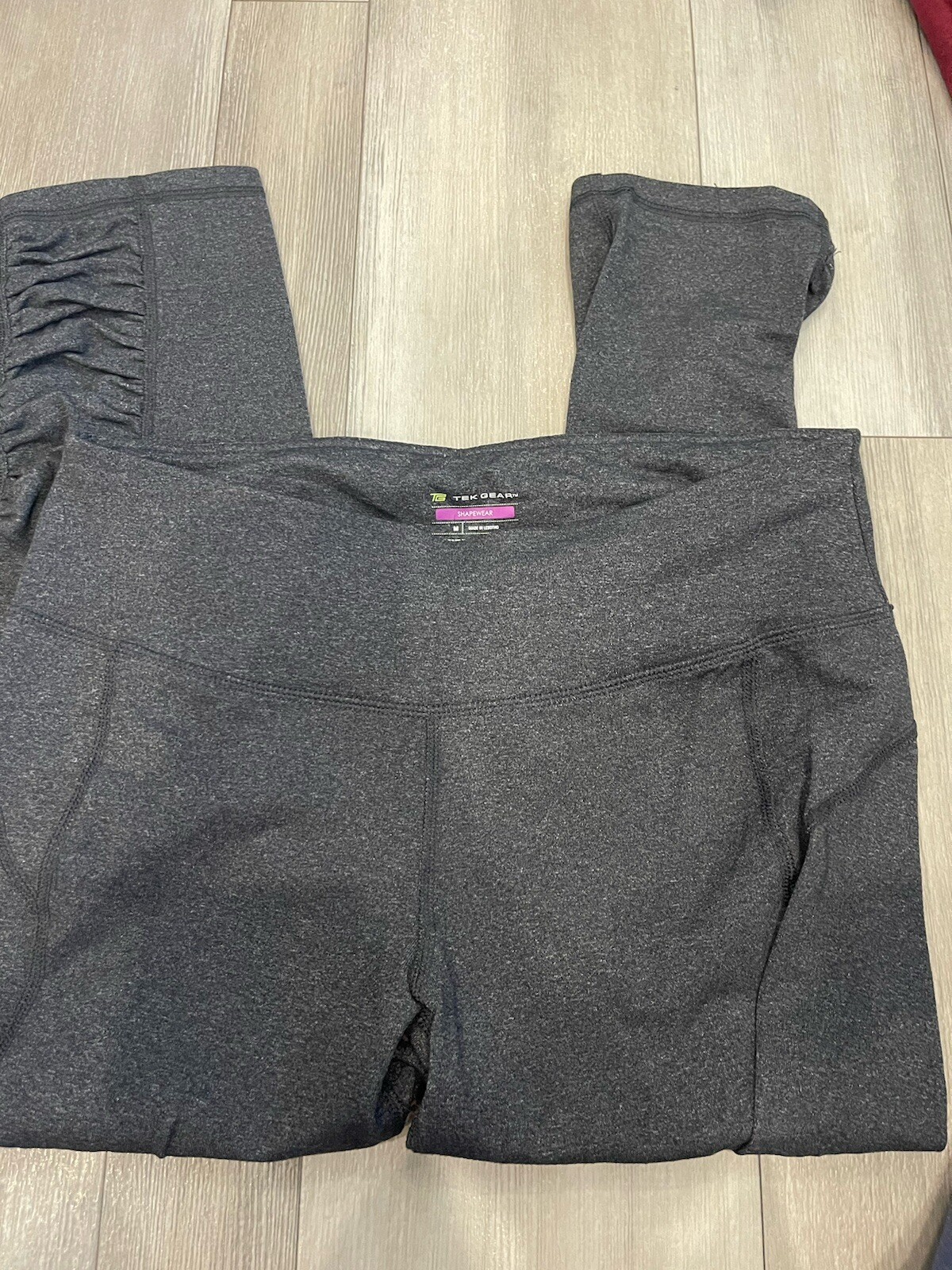 Tek Gear Shapewear Leggings Womens Sz M Capri Yoga Pants Pockets Gray