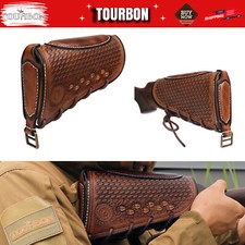 TOURBON Vintage Leather Recoil Pad Rifle Shotgun Buttstock Cover LOP Extend ADD