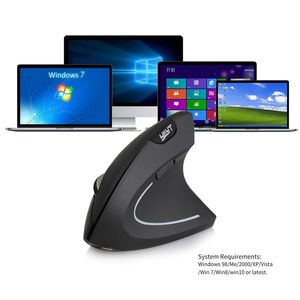 Gazechimp ABS Wireless Vertical Mouse Ergonomic Desktop Mouse for Office Home - Image 3 of 4