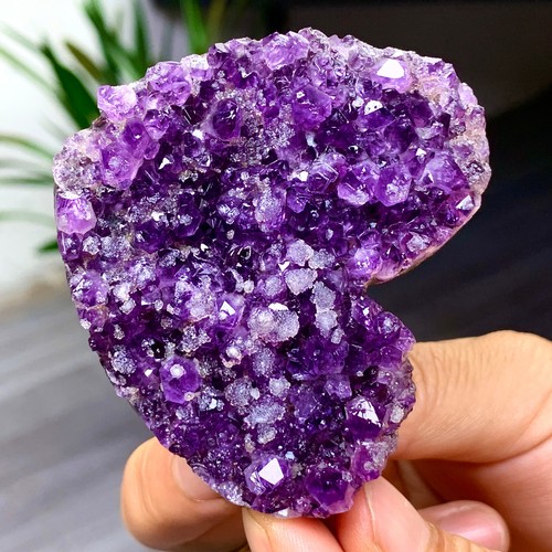 141G Natural Forma Corazón Amatista Gema Cuarzo Racimo Cristal Muestra - Imagen 18 de 22