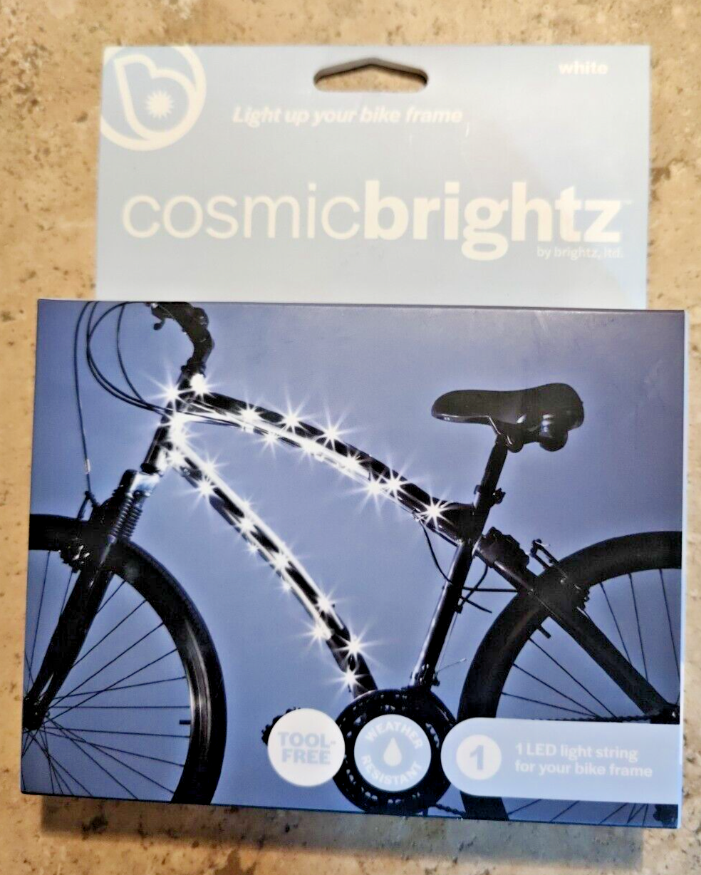 CosmicBrightz 6.5ft White LED Bike Frame Light Tool-Free Installation New