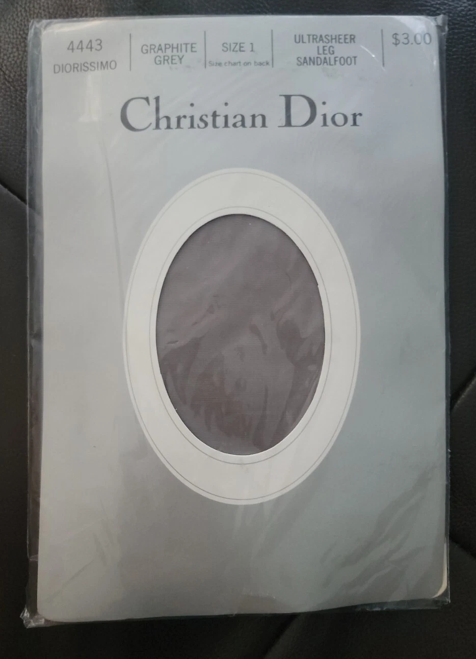 Graphisme Christian Dior 4443 Diorissimo. Collants pieds santal gris taille 1 ultra purs