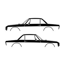 Set Of 2 Car Decal Stickers For Lancia Fulvia Coupe