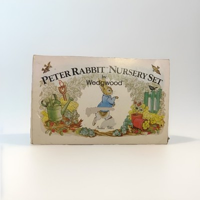 Vtg Peter Rabbit Nursery 3 Piece Set by Wedgwood Beatrice Potter w/ Box 