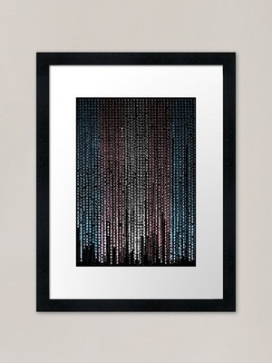 ''Digital Rain'' Matrix Code Transgen gerahmtes Wandbild Poster Leinwanddruck Bild