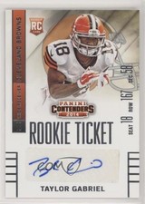 2014 Panini Contenders /150 Taylor Gabriel (Seat Row Sec) #197 Auto a8r