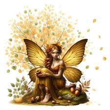 Handmade Fall Fairy Decal Sticker Weatherproof UV Protected Indoor Outdoor Vinyl