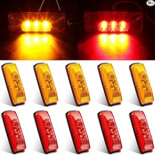 10 Pcs 3.9 Inch Truck Trailer Lights 3 LED Front Rear Side Marker Lights Indicat