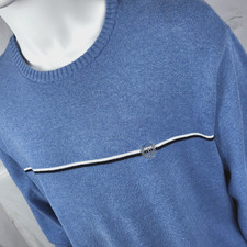 Chaps Sweater Men’s Size XL Cloudy Blue Knit Pullover Crew Neck Long Sleeve