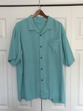 Tommy Bahama short sleeve button up shirt men  s size XL Teal Blue