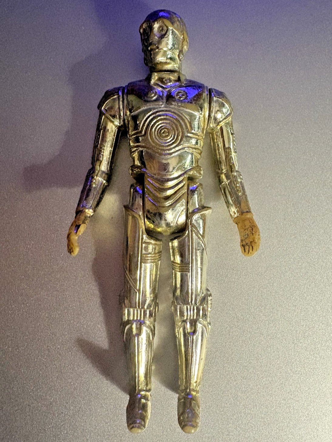 Vintage Star Wars LOOSE 3.75" C-3PO Figure 1977 GMFGI Hong Kong See-Threepio GUC