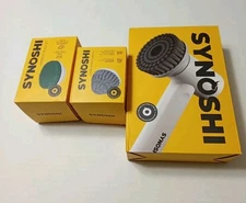NWT Synoshi Rechargeable Battery Powered Spin Scrubber Sponge Head Cone Brush