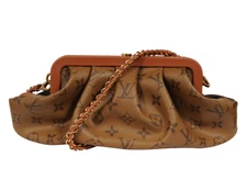 Louis Vuitton Boursicot EW Bag Reverse LV Logo Monogram Canvas Brown Tan