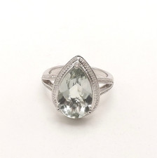 Sterling Silver Natural Green Amethyst Prasiolite Ring sz7 New