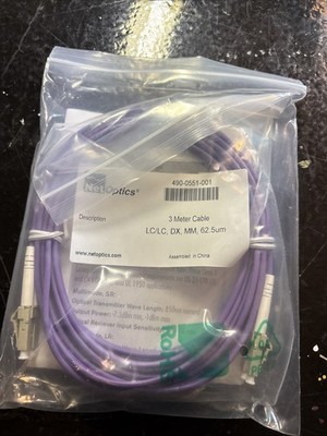 NETOPTICS 3 METER CABLE 490-0551-001 LC/LC DX MM 62.5 U M NEW