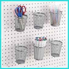 6 Sets Pegboard Cups with Ring Hook Pegboard Bin Holder Organizer Multipurpos...