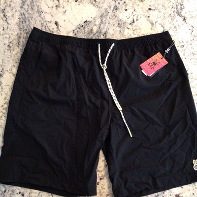Psycho Bunny Mens XXXL HYDROCHROMIC Longer Length Swim Shorts BLACK NWT READ!!
