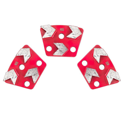 3Pcs Trapezoid Diamond Grinding Disc, 30 Grit Floor Grinding Pad Concrete Grindi