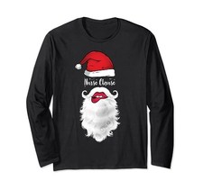 Nurse Clause Funny Christmas Santa Claus RN Nurse Costume Long Sleeve