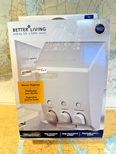 Better Living CLASSIC SOAP DISPENSER 430ml 3-Chamber, Push-Button WHITE