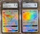 SEQUENTIAL CGC 7.5 EPSEON GX 152 CGC 8 UMBREON GX 154 RAINBOW RARE POKEMON BM