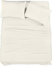 Queen Sheet Set   4 Piece Bed Sheets for Queen Size Bed, Soft