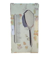 Child's Silver Plated Vanity Brush and Comb Set Rose Design Princess Hair Set