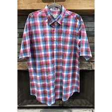 Men s PETER MILLAR Multi Plaid Short Sleeve Button Up Shirt Size XL B8