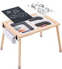 Sensory Table for Toddlers Kids, Wooden Activity Table for Play Study